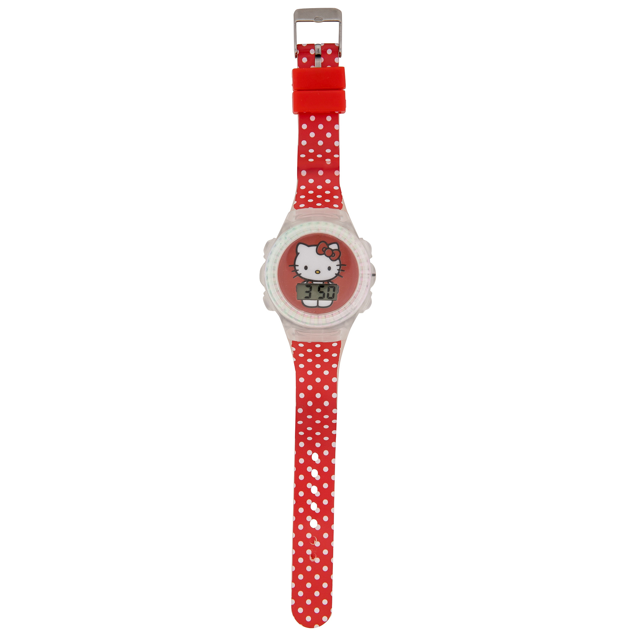Hello Kitty Polka Dot LCD Kid's Watch with Silicone Band